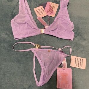 Savage X Fenty Purple Wireless Bra and underwear set